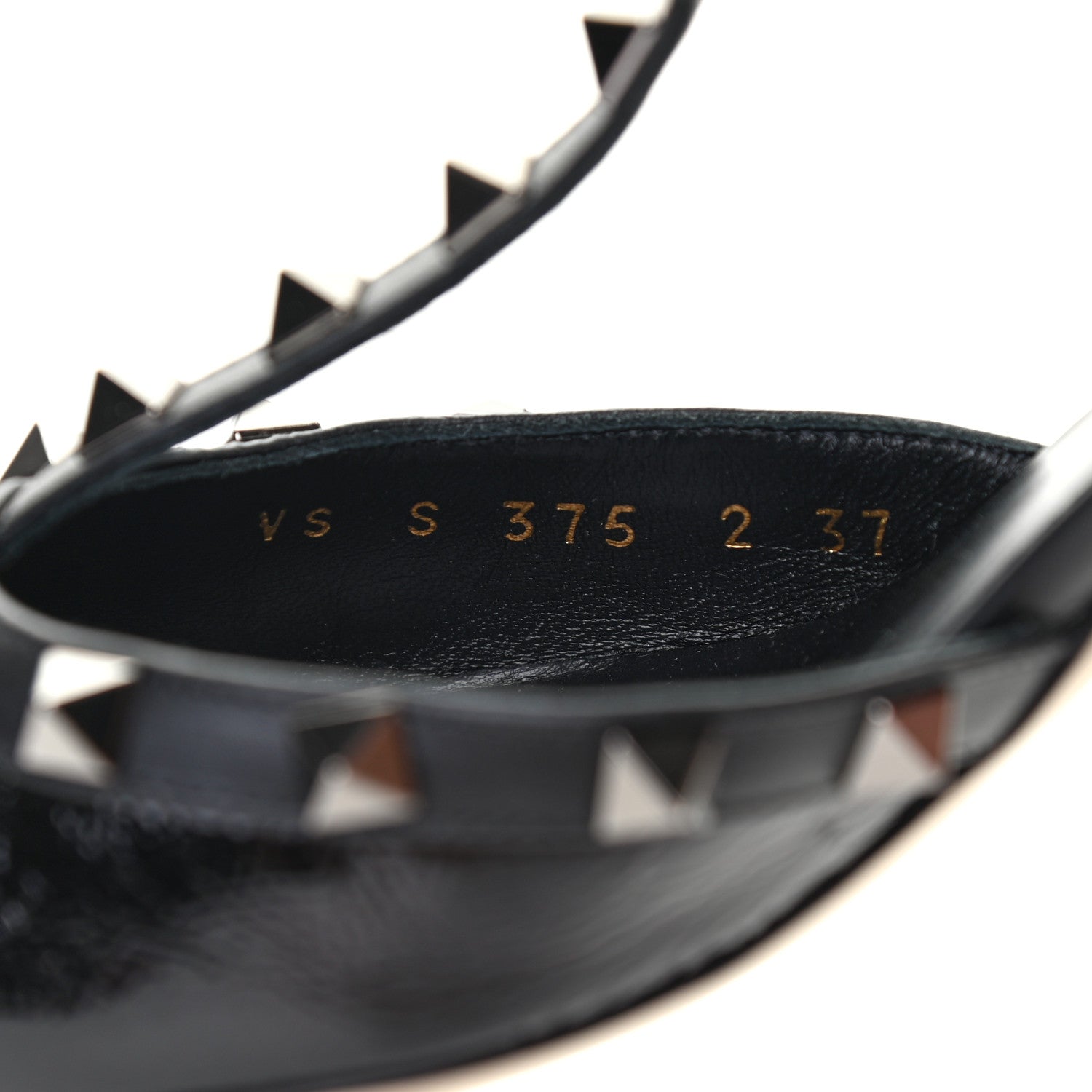 Valentino Garavani Wrinkled Patent Nappa Rockstud Ankle Strap 65mm Pumps 37 Black 8 of 8