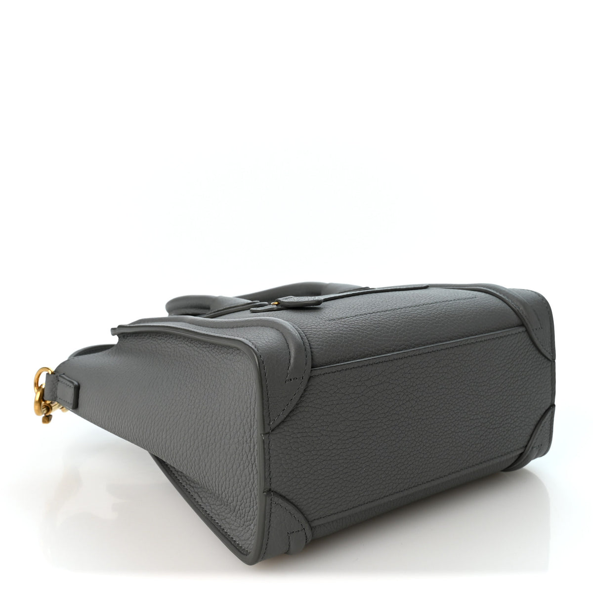 Drummed Calfskin Nano Luggage Kohl