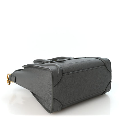 Celine Drummed Calfskin Nano Luggage Kohl 4 of 10