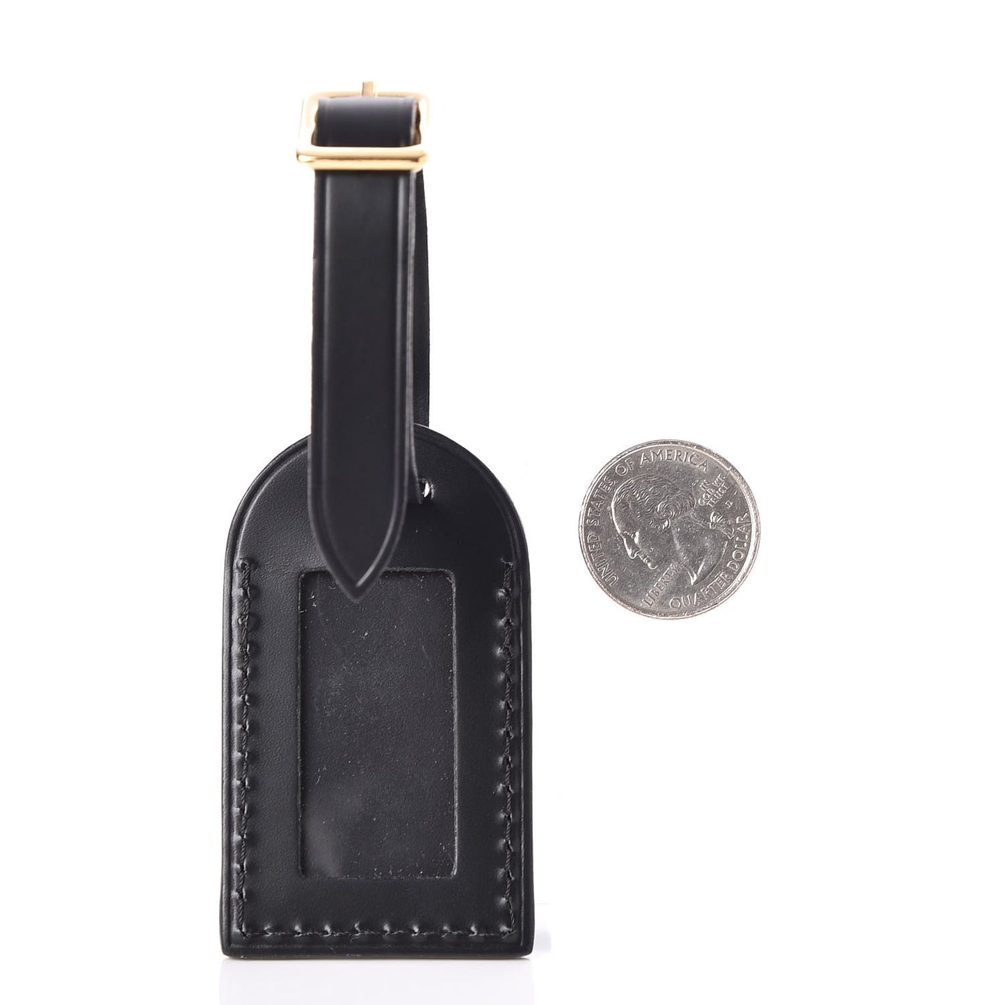 Calfskin Small Luggage Tag Black