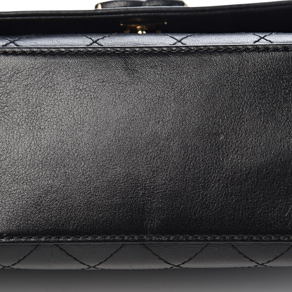 Chanel Calfskin Stitched Medium Covered CC Flap Bag Black 14 of 15