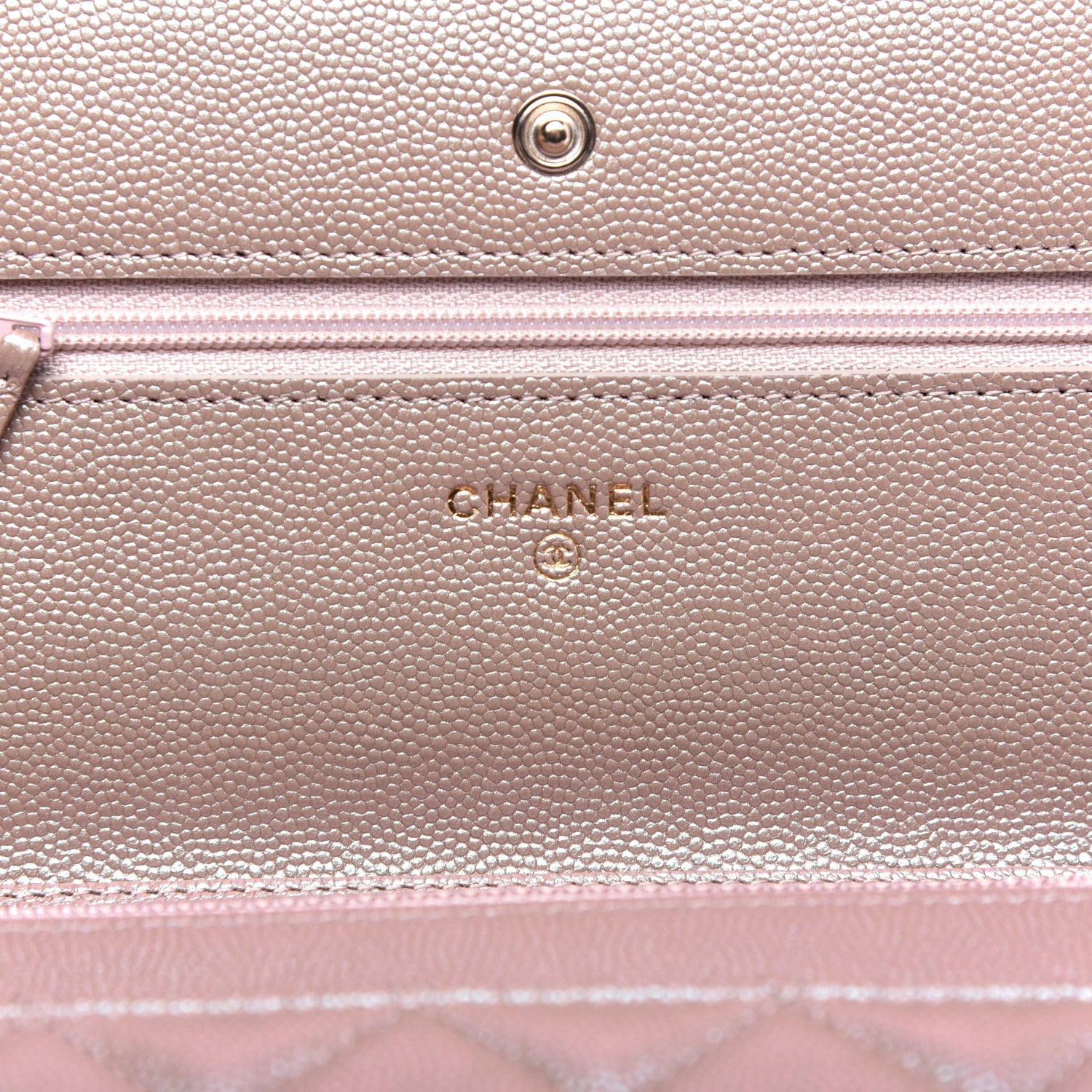 Chanel Iridescent Caviar Quilted Wallet On Chain WOC Beige 8 of 11