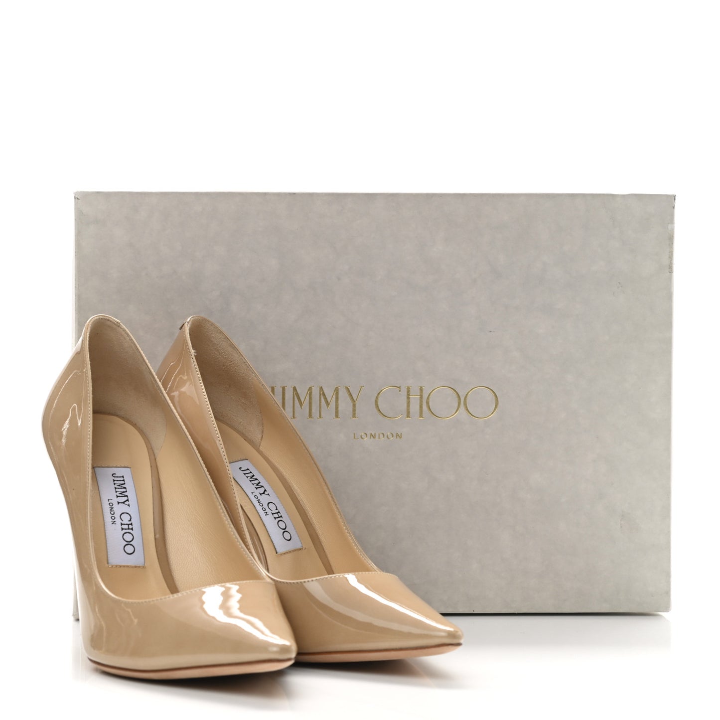 Patent Pointy Toe Romy 100 Pumps 36.5 Nude
