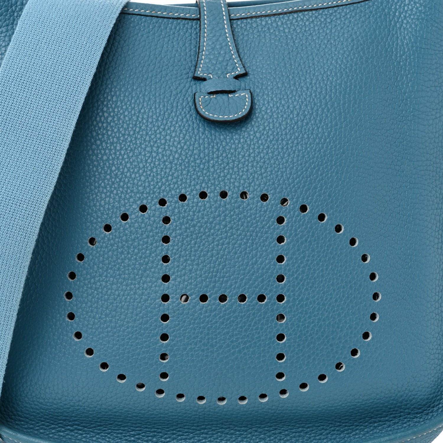 Hermes Taurillon Clemence Evelyne II PM Blue Jean 8 of 11
