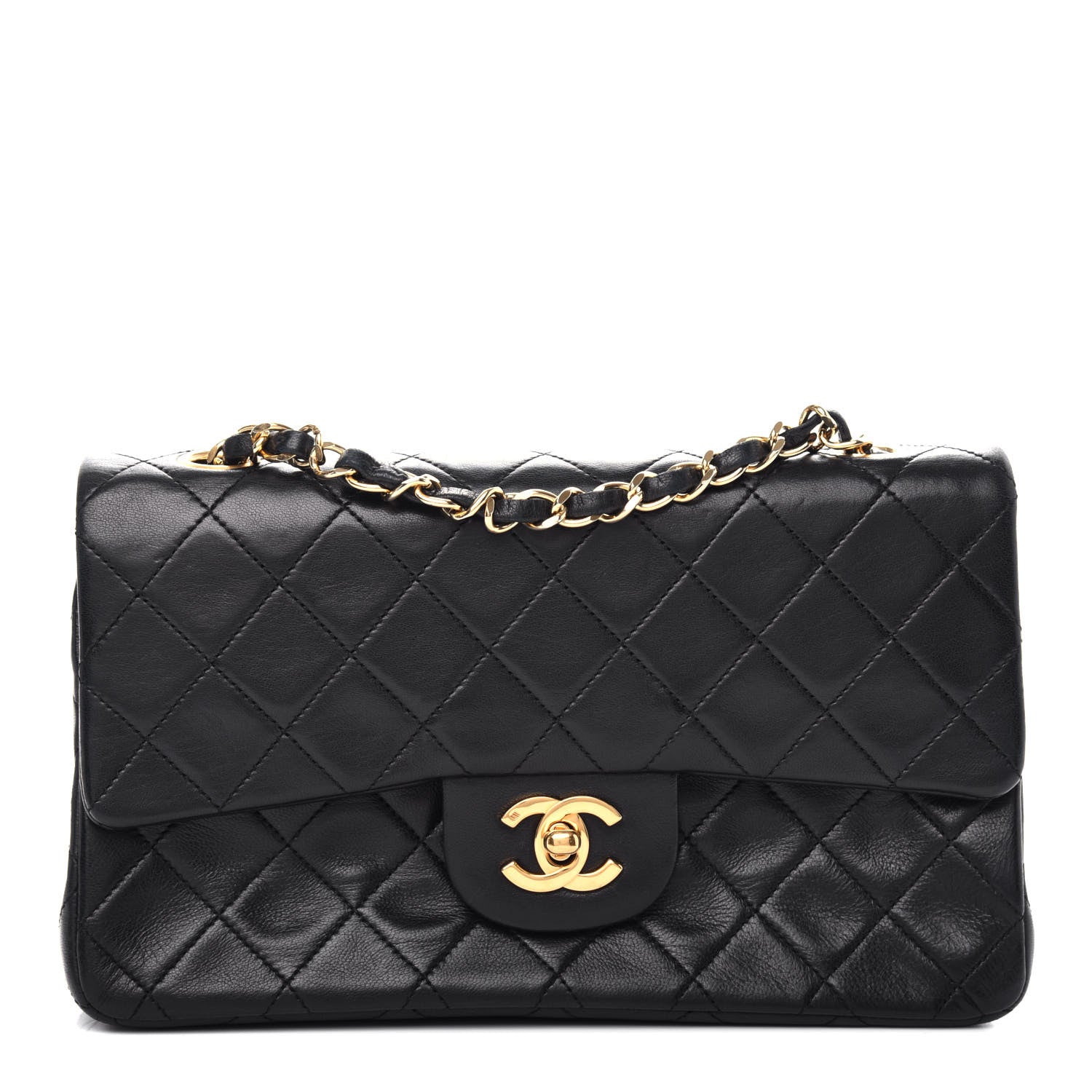 Chanel Lambskin Quilted Small Double Flap Black 1 of 10
