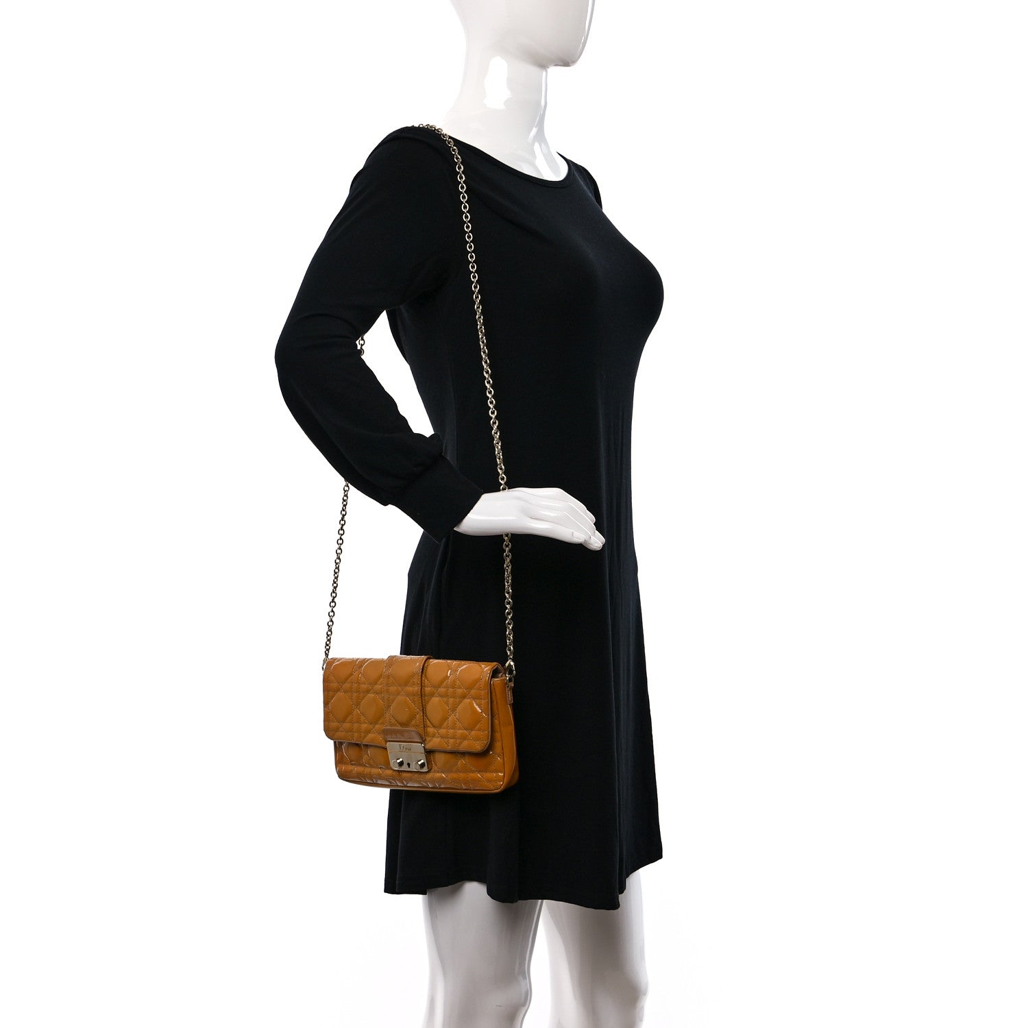 Christian Dior Patent Cannage Miss Dior Promenade Pouch Yellow 2 of 19