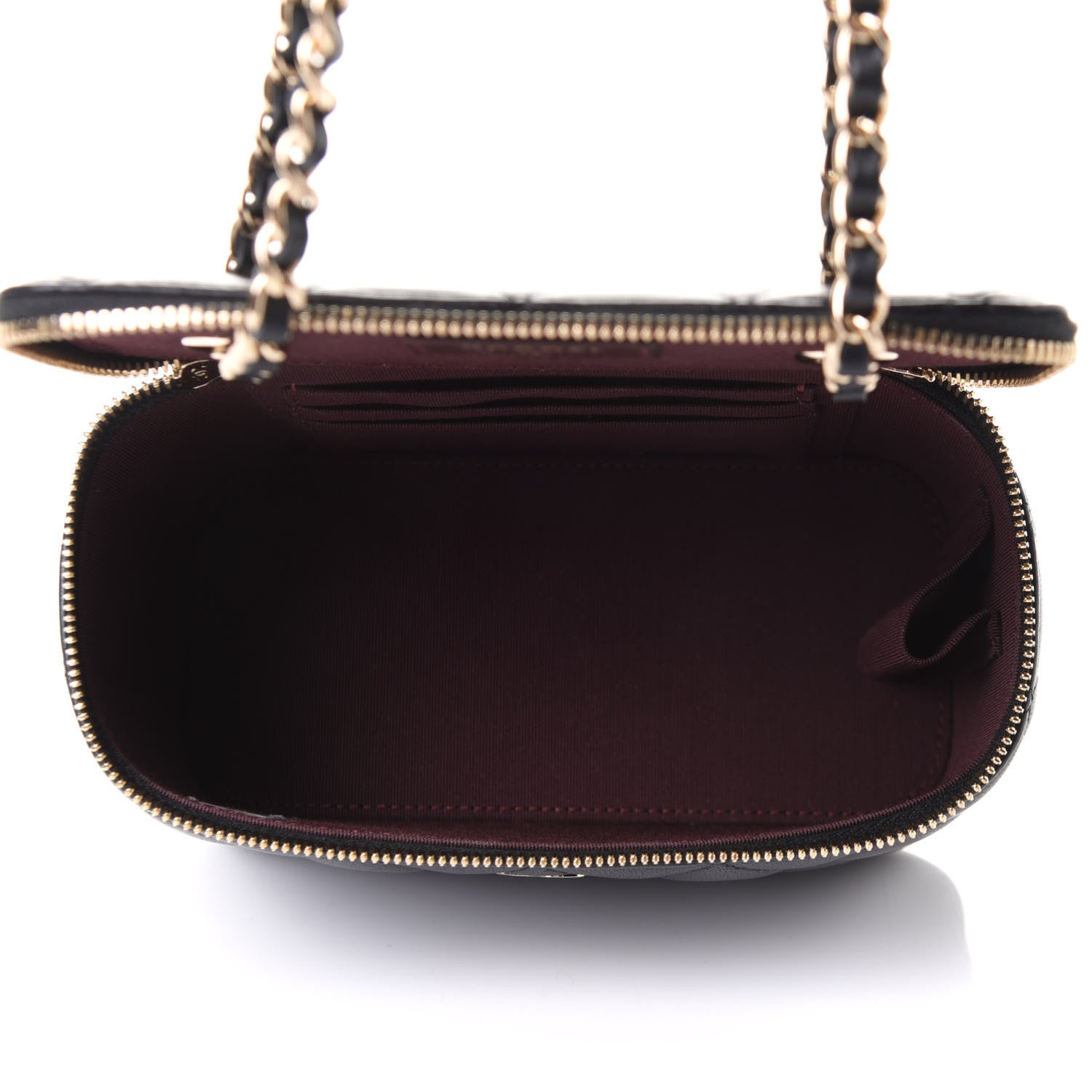 Chanel Lambskin Quilted Small Vanity Case With Chain Black 6 of 13