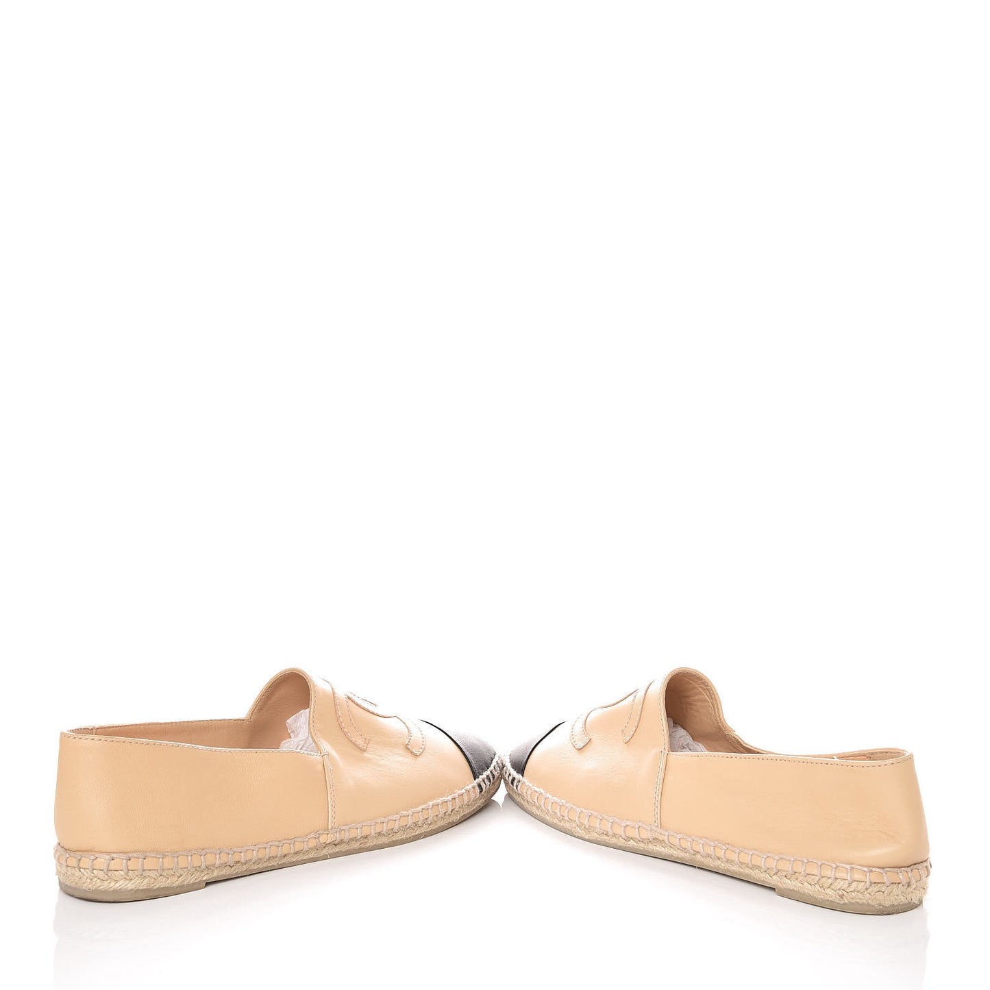 Lambskin CC Espadrilles 39 Beige Black