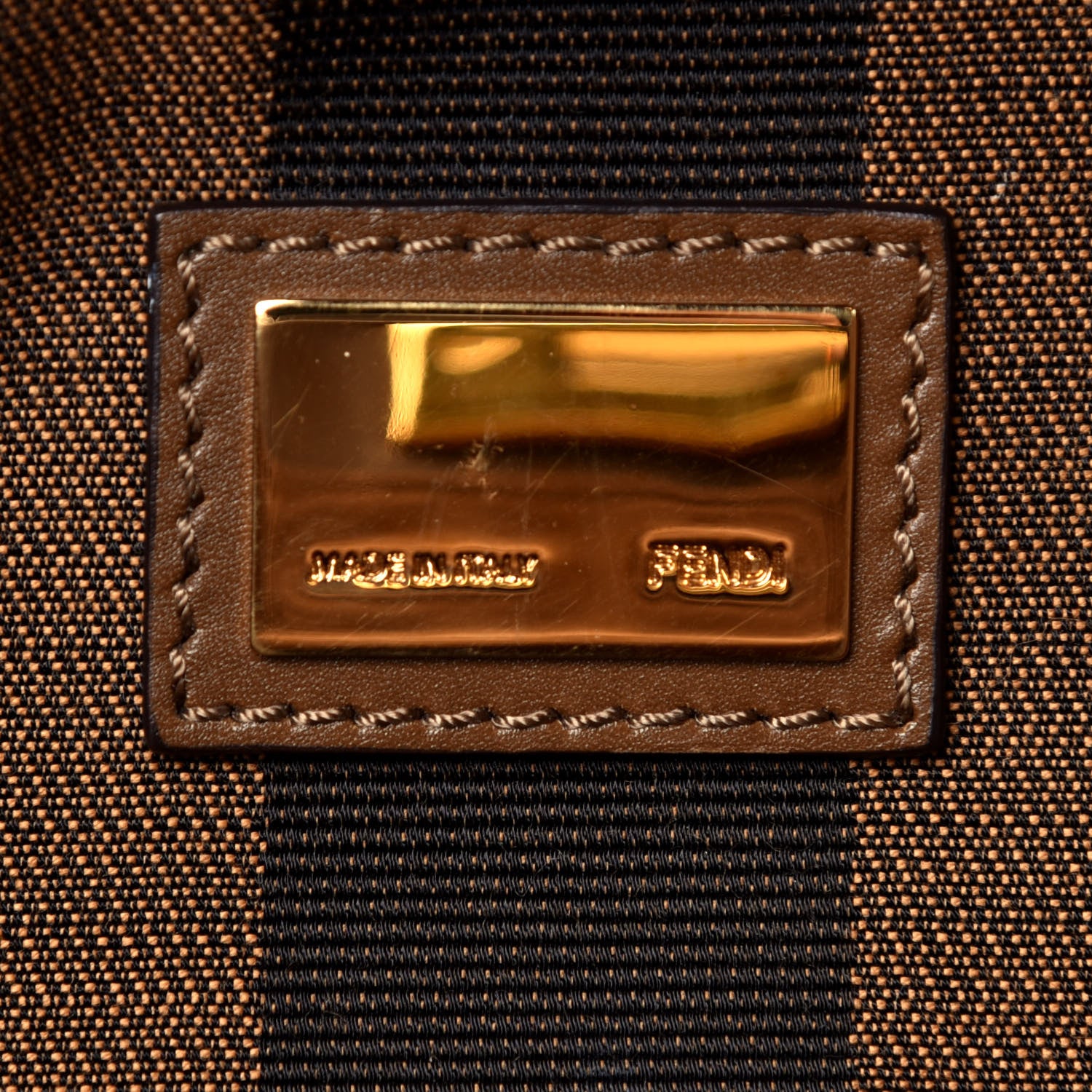 Fendi Vitello Morgan Fabric Jacquard Pequin Medium Peekaboo Iconic Satchel Foresta Tobacco Black 7 of 10