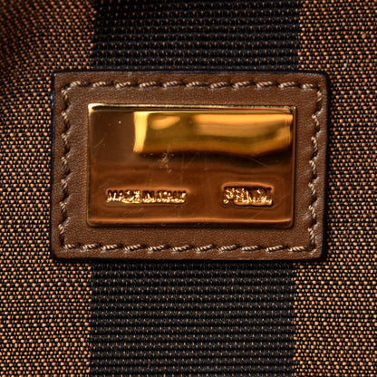 Fendi Vitello Morgan Fabric Jacquard Pequin Medium Peekaboo Iconic Satchel Foresta Tobacco Black 7 of 10