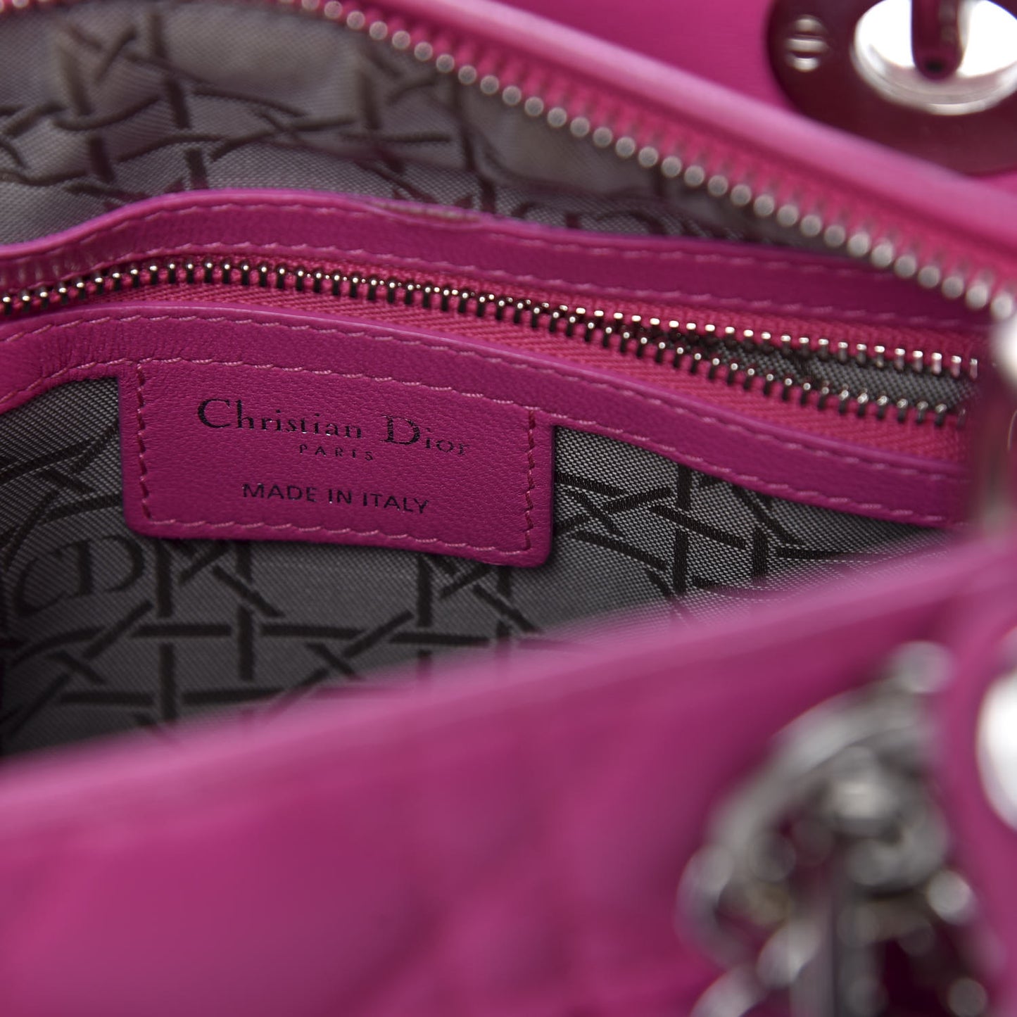 Lambskin Cannage Medium Lady Dior Pink