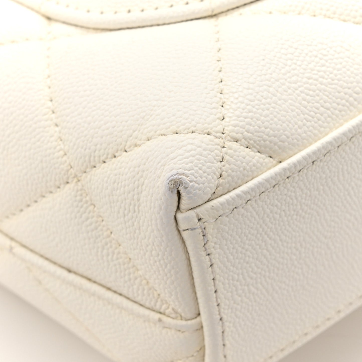 Caviar Quilted Small Flap White