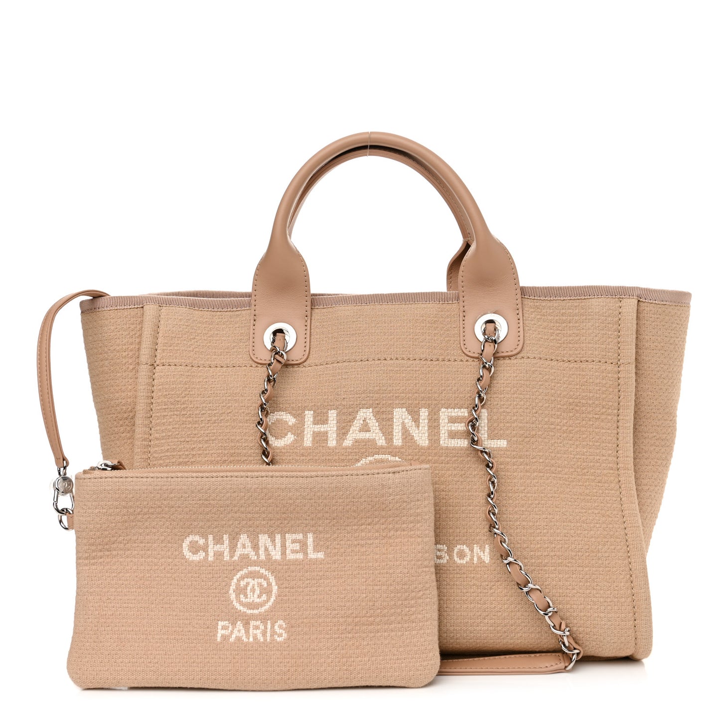 Mixed Fibers Small Deauville Tote Beige