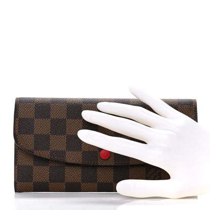 Louis Vuitton Damier Ebene Emilie Wallet Red 2 of 10