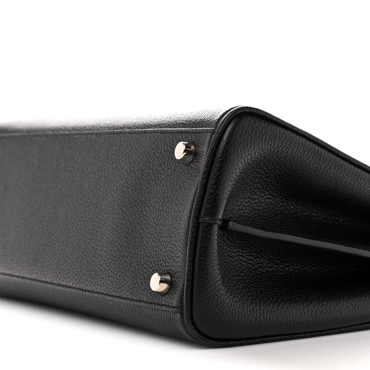 Grainy Calfskin Small Zumi Top Handle Bag Black