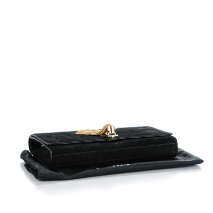 Saint Laurent Suede Cassandre Tassel Clutch Black 4 of 8
