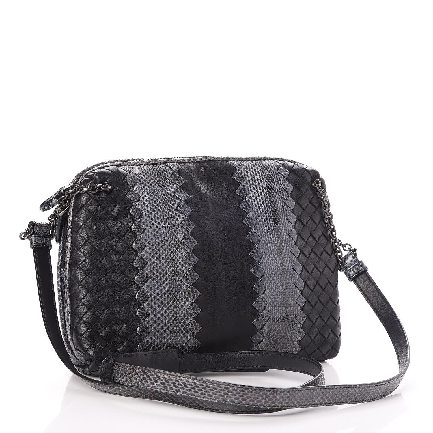 Bottega Veneta Nappa Intrecciato Ayers Crossbody Pillow Messenger Grey 3 of 7