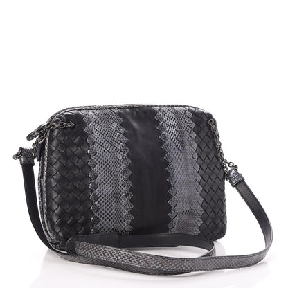 Bottega Veneta Nappa Intrecciato Ayers Crossbody Pillow Messenger Grey 3 of 7