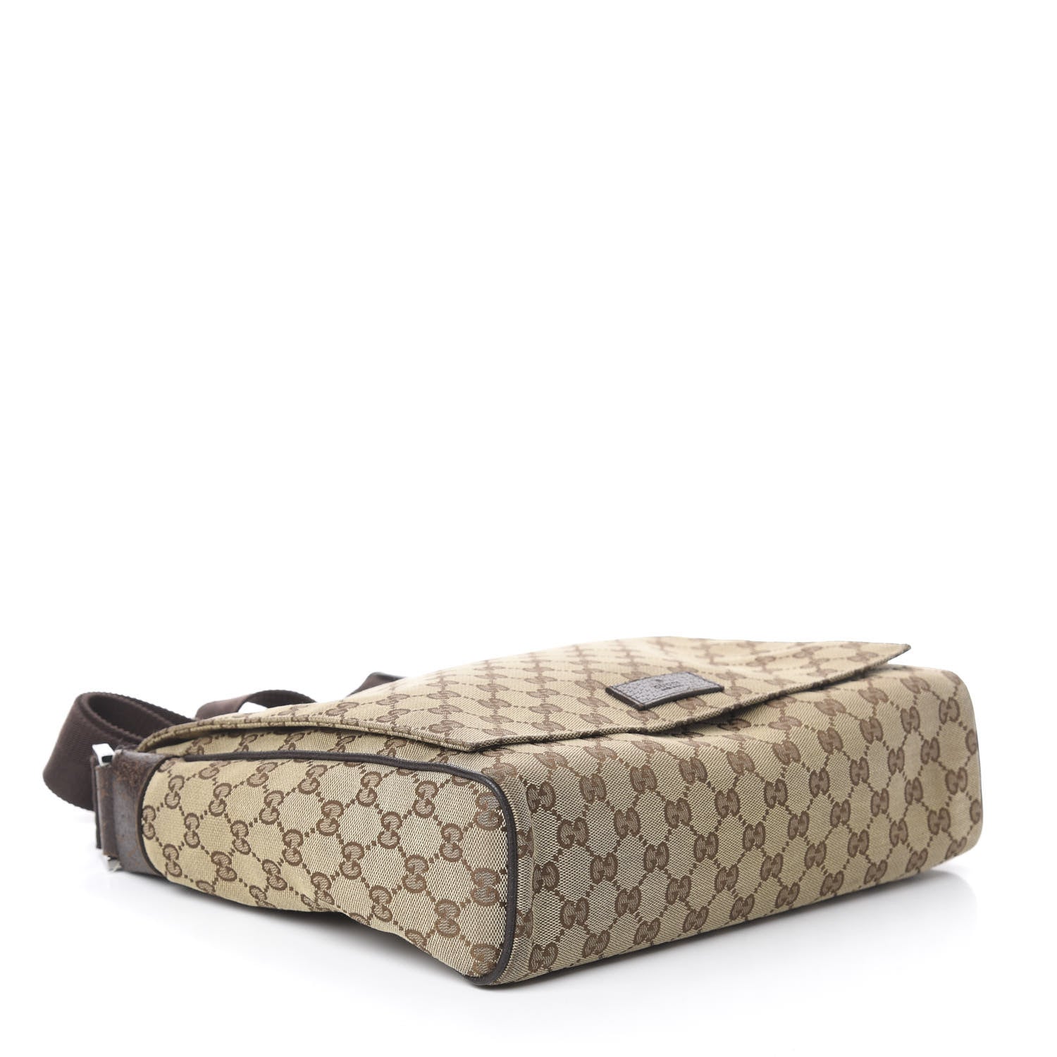Gucci Monogram Small Flap Messenger Bag Beige Dark Brown 3 of 8