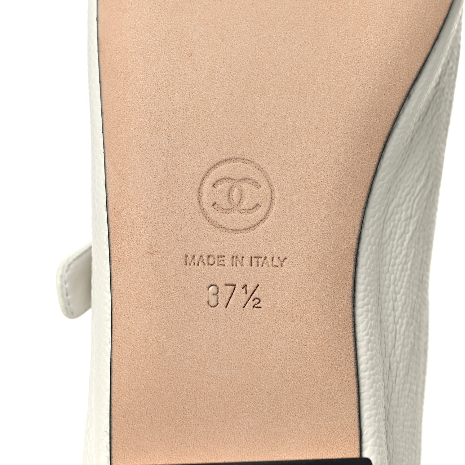 Chanel Calfskin Mary Jane Flats 37.5 White Black 6 of 10
