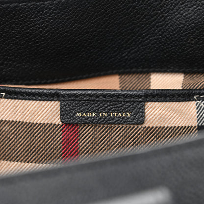 Burberry Soft Grain Calfskin Medium Buckle Tote Black 7 of 12