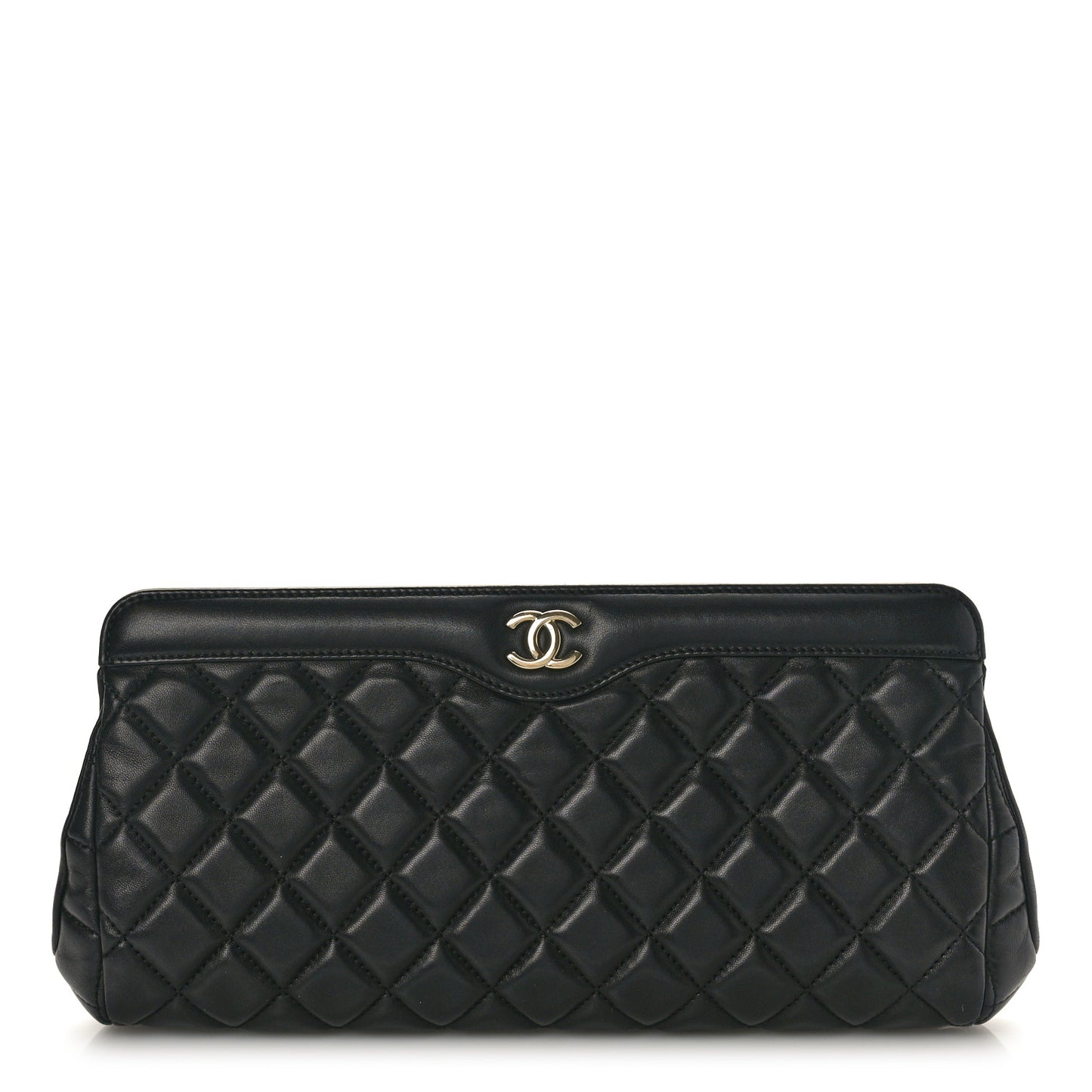 Lambskin Quilted Clutch Black