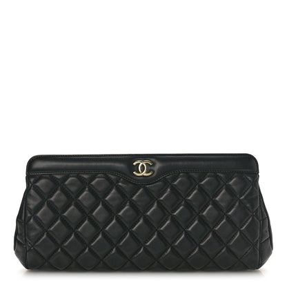 Chanel Lambskin Quilted Clutch Black 1 of 7