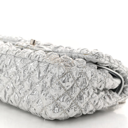 Chanel Metallic Lame Quilted Small Double Flap Silver 10 of 12