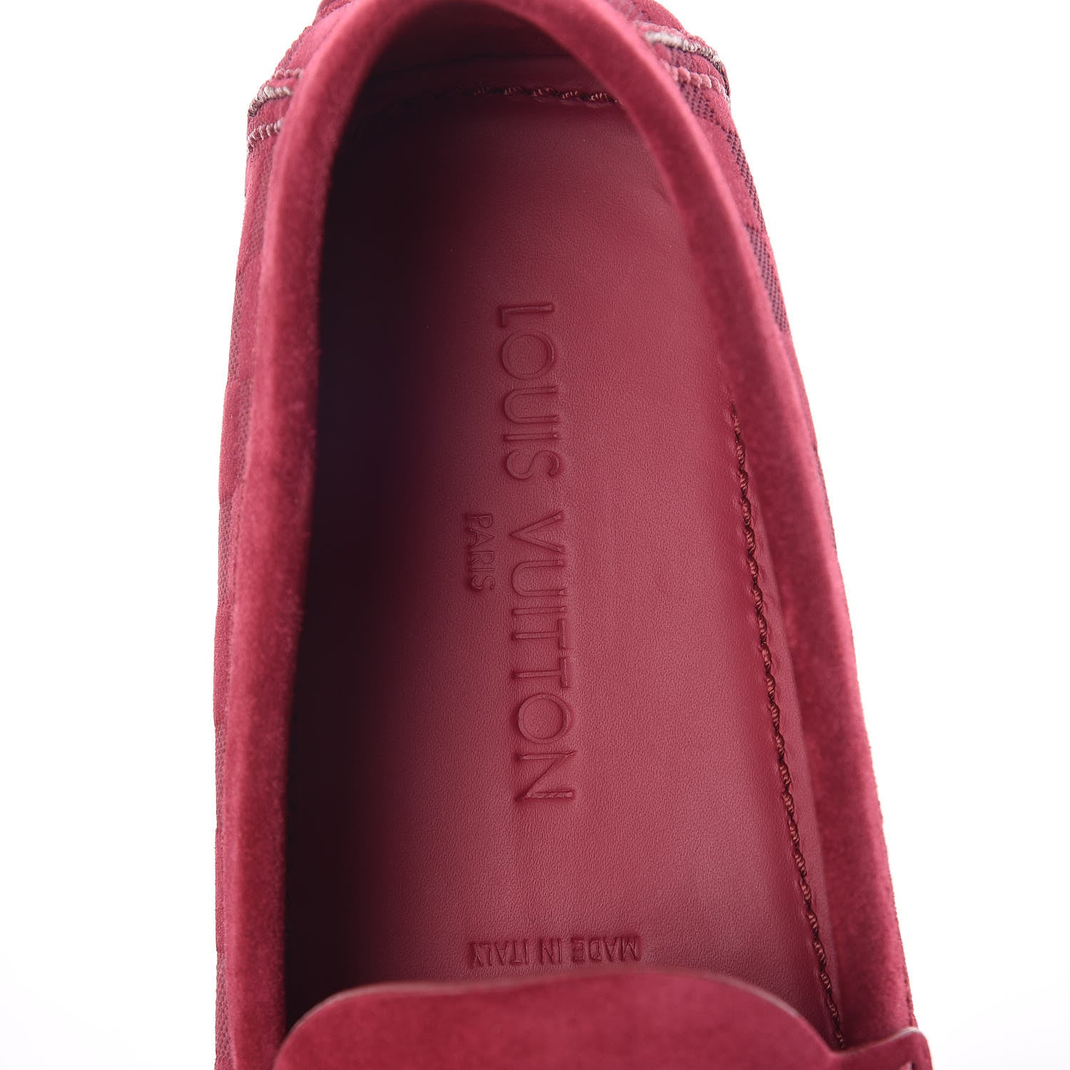 Louis Vuitton Damier Infini Mens Hockenheim Moccasin Loafers 6.5 Fuchsia 8 of 9
