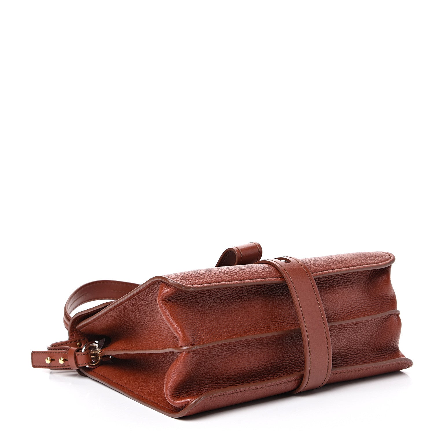 Chloe Shiny Grained Calfskin Medium Aby Day Shoulder Bag Sepia Brown 3 of 9
