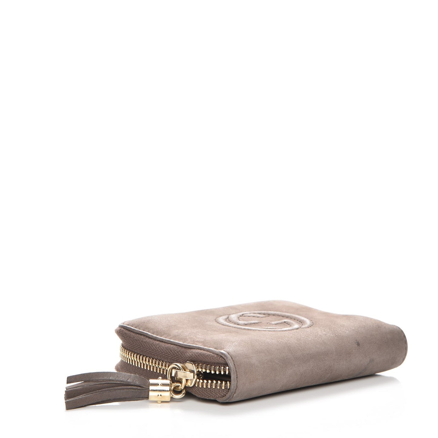 Vitello Range Soho Compact Disco Zip Around Wallet Grey Field