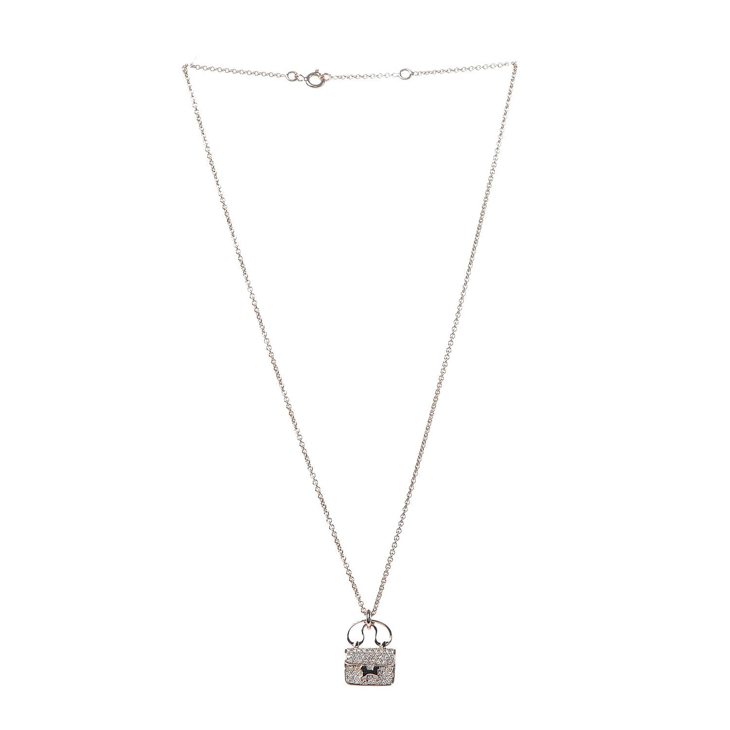 18K Rose Gold Diamond Constance Amulette Pendant Necklace