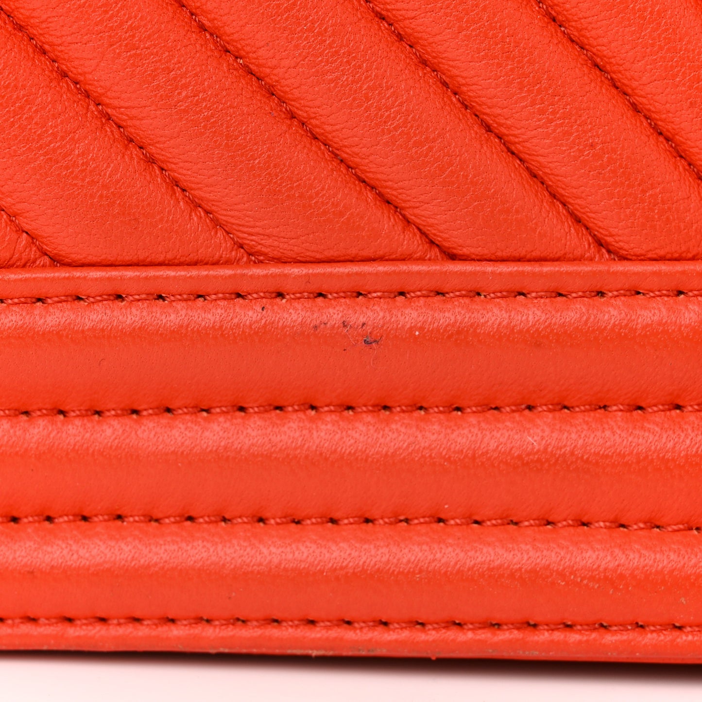 Calfskin Chevron Quilted New Medium Boy Flap Orange
