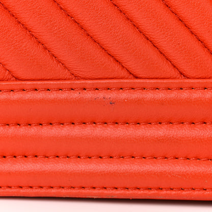 Chanel Calfskin Chevron Quilted New Medium Boy Flap Orange 16 of 16