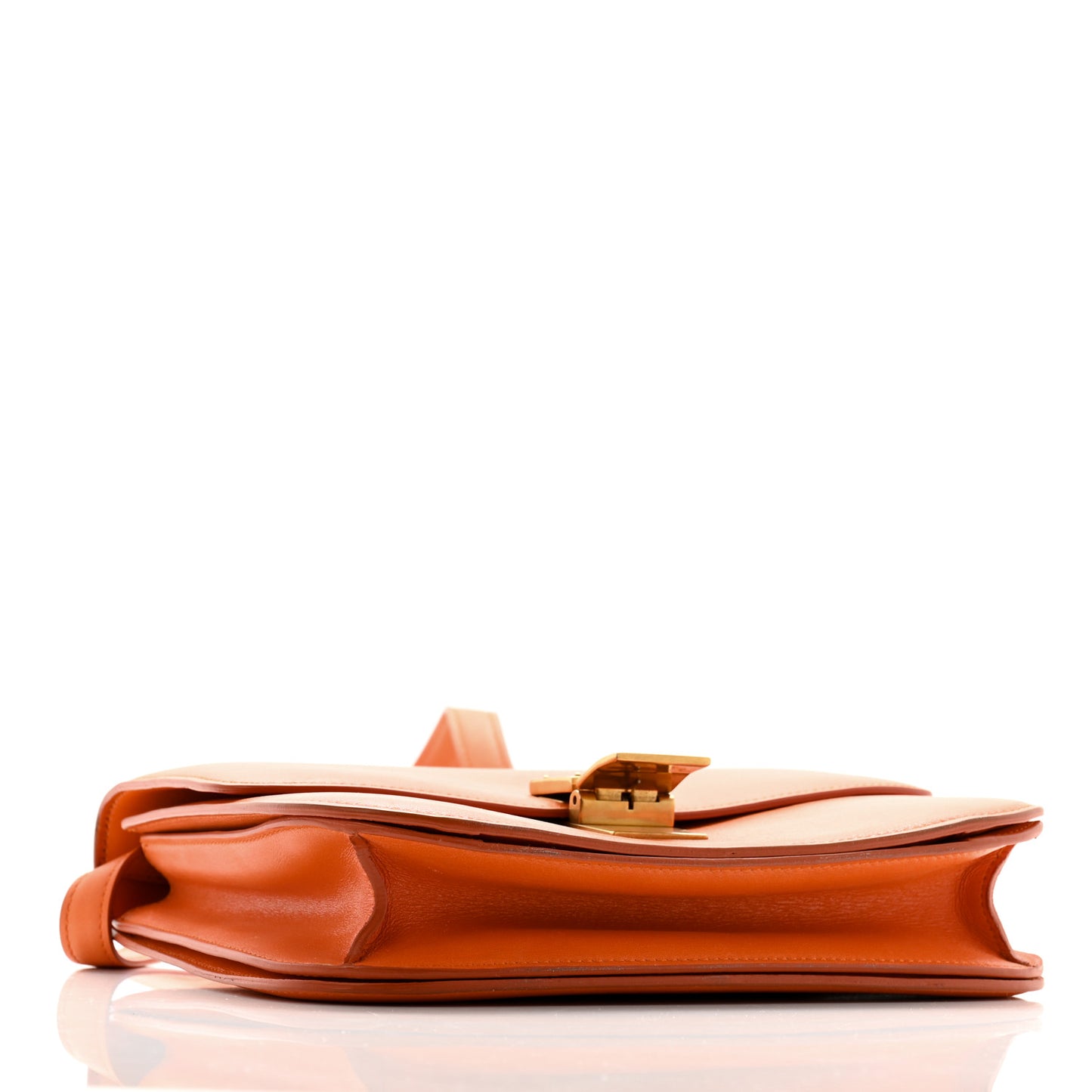 Box Calfskin Medium Classic Box Flap Bag Orange