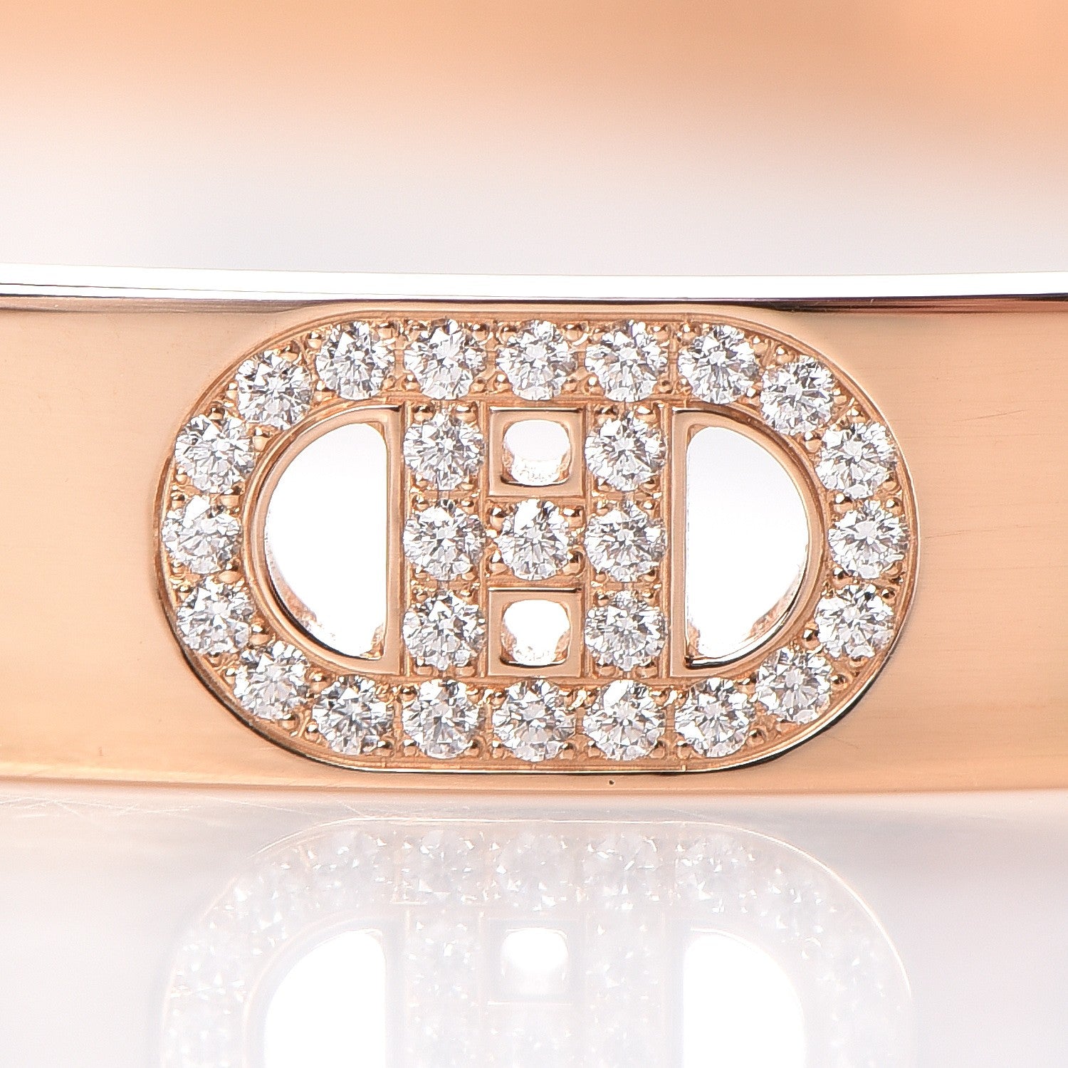 Hermes 18K Rose Gold Diamond PM H D'Ancre Bracelet SH 3 of 6