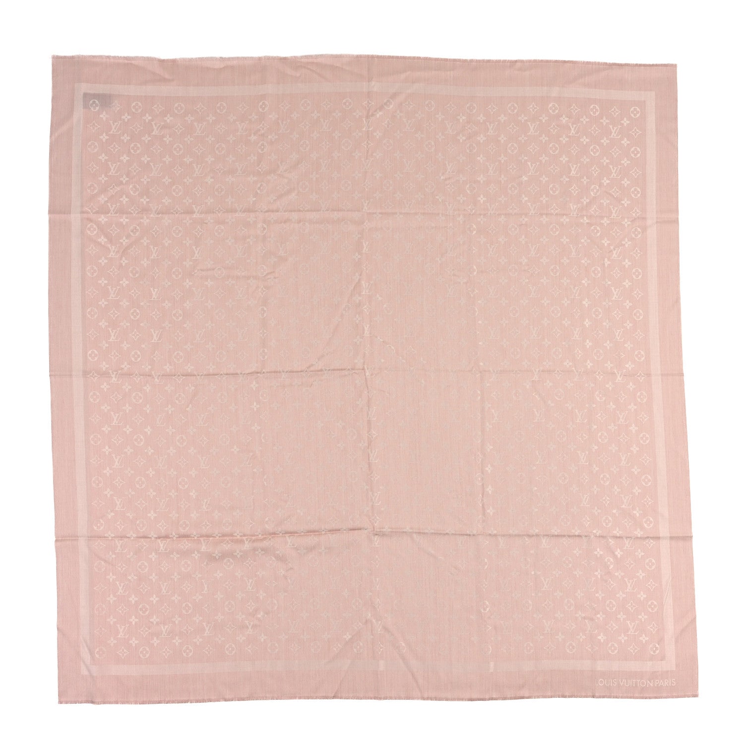 Louis Vuitton Silk Wool Monogram Denim Shawl Light Pink 1 of 4