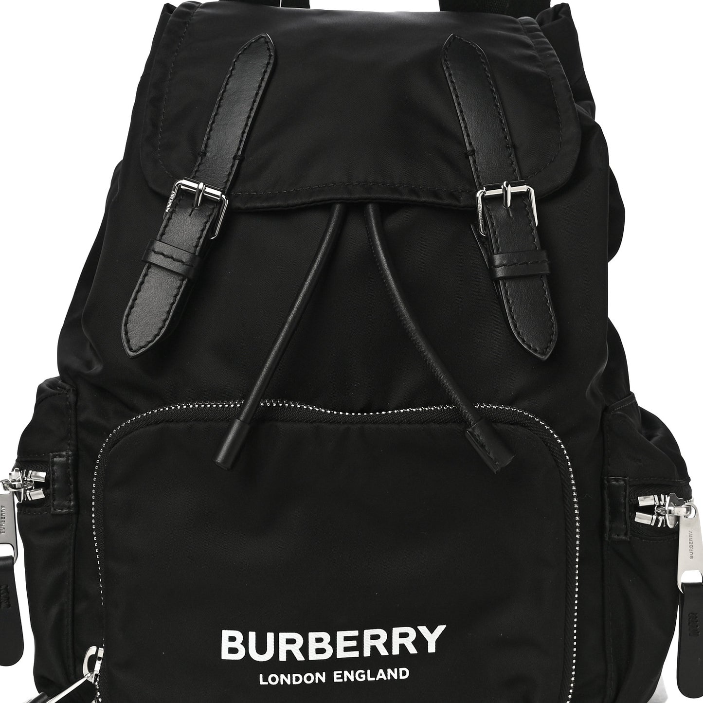 Nylon Logo Print Medium Rucksack Backpack Black