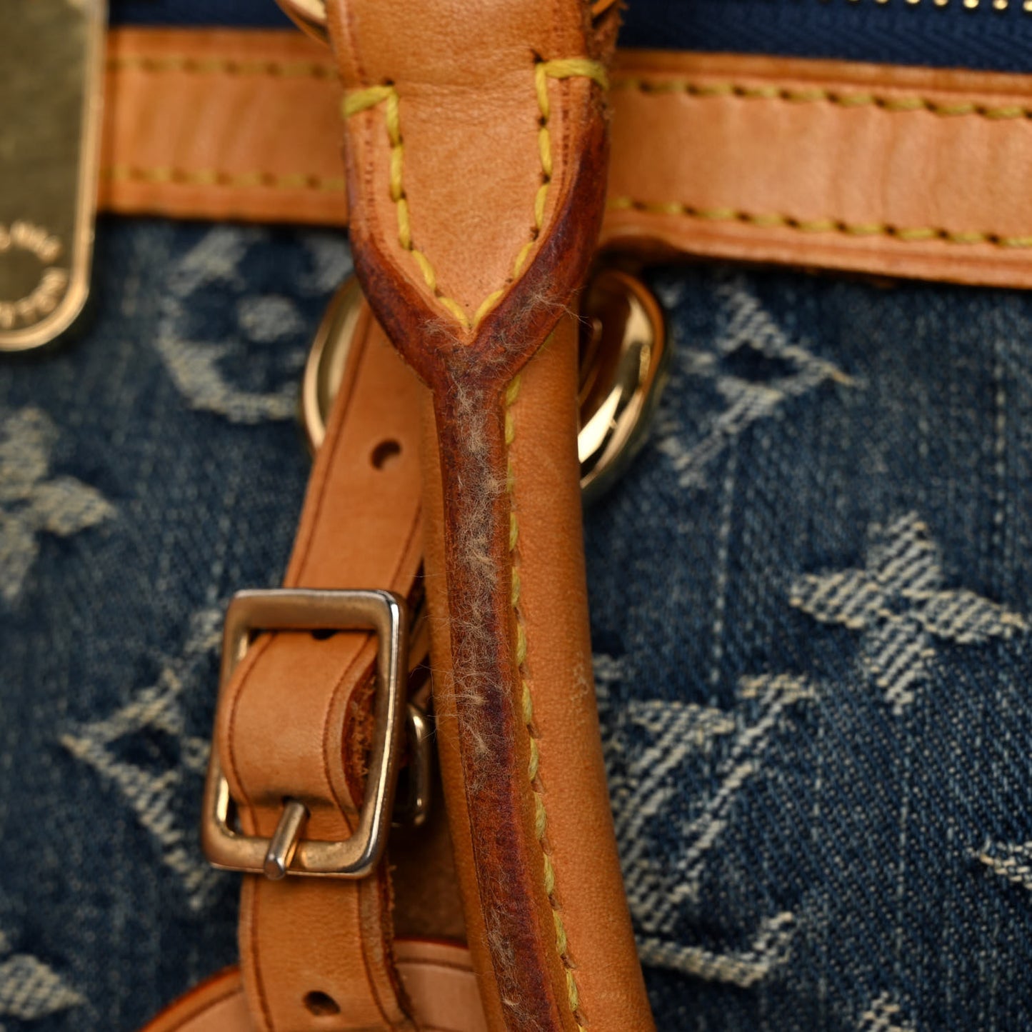 Monogram Denim Sac Plat Blue
