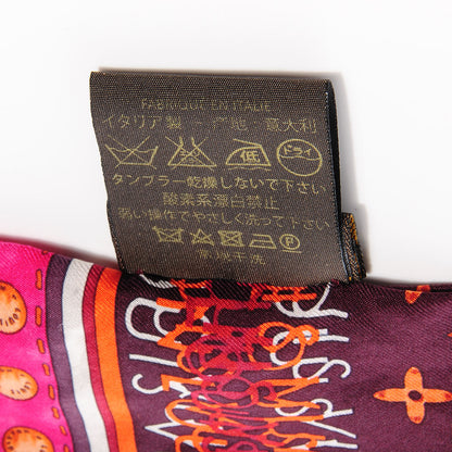 Louis Vuitton Silk Monogram Map Bandeau Plum Orient 5 of 7