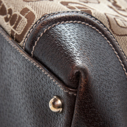 Gucci Horsebit Canvas Large Treasure Boston Tote Dark Brown 8 of 8