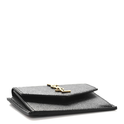 Saint Laurent Grain De Poudre Uptown Monogram Card Case Black 4 of 8