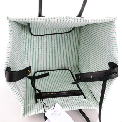 Celine Cotton Canvas Striped Medium Phantom Luggage White Green 5 of 9