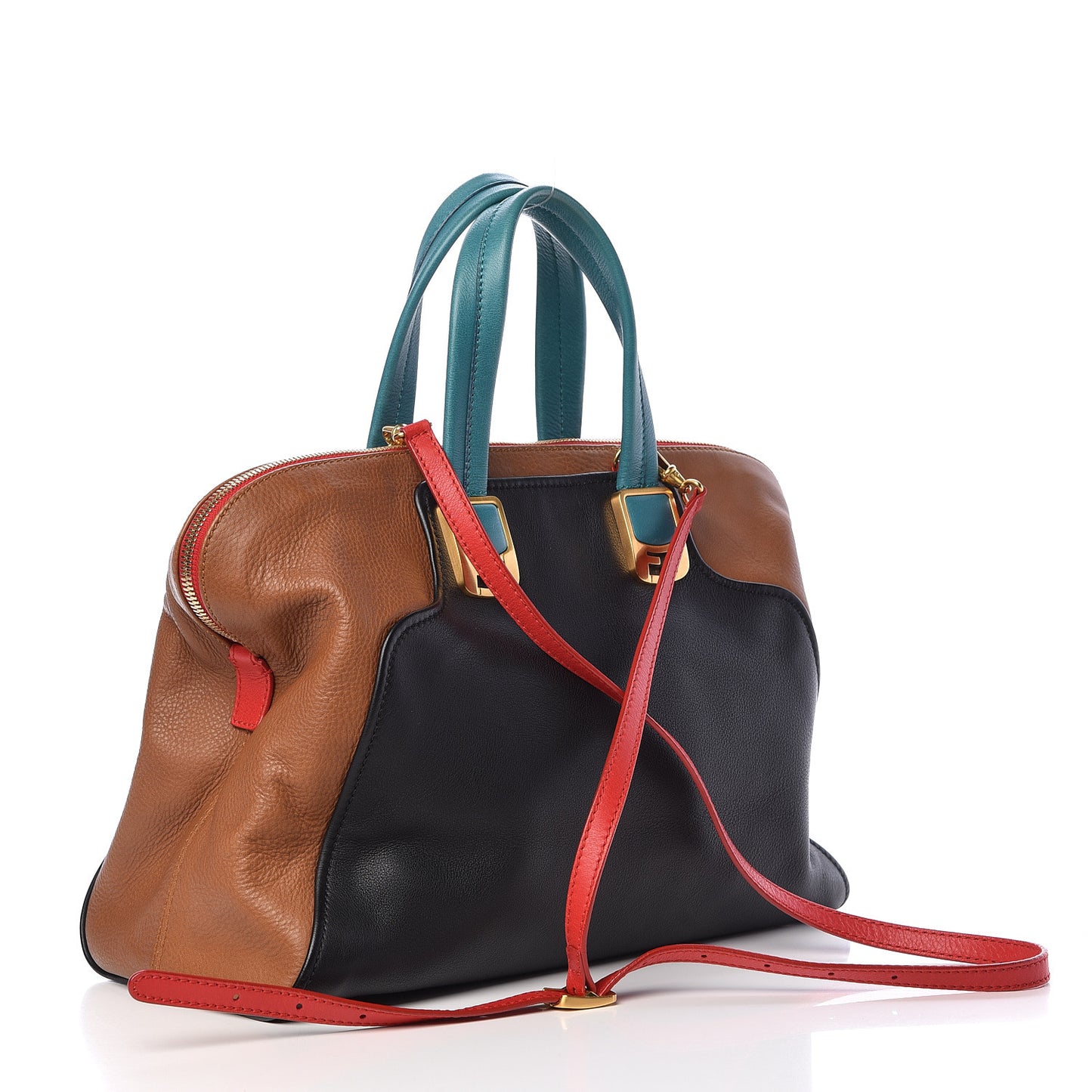 Calfskin Colorblock Large Chameleon Tote Biscotto