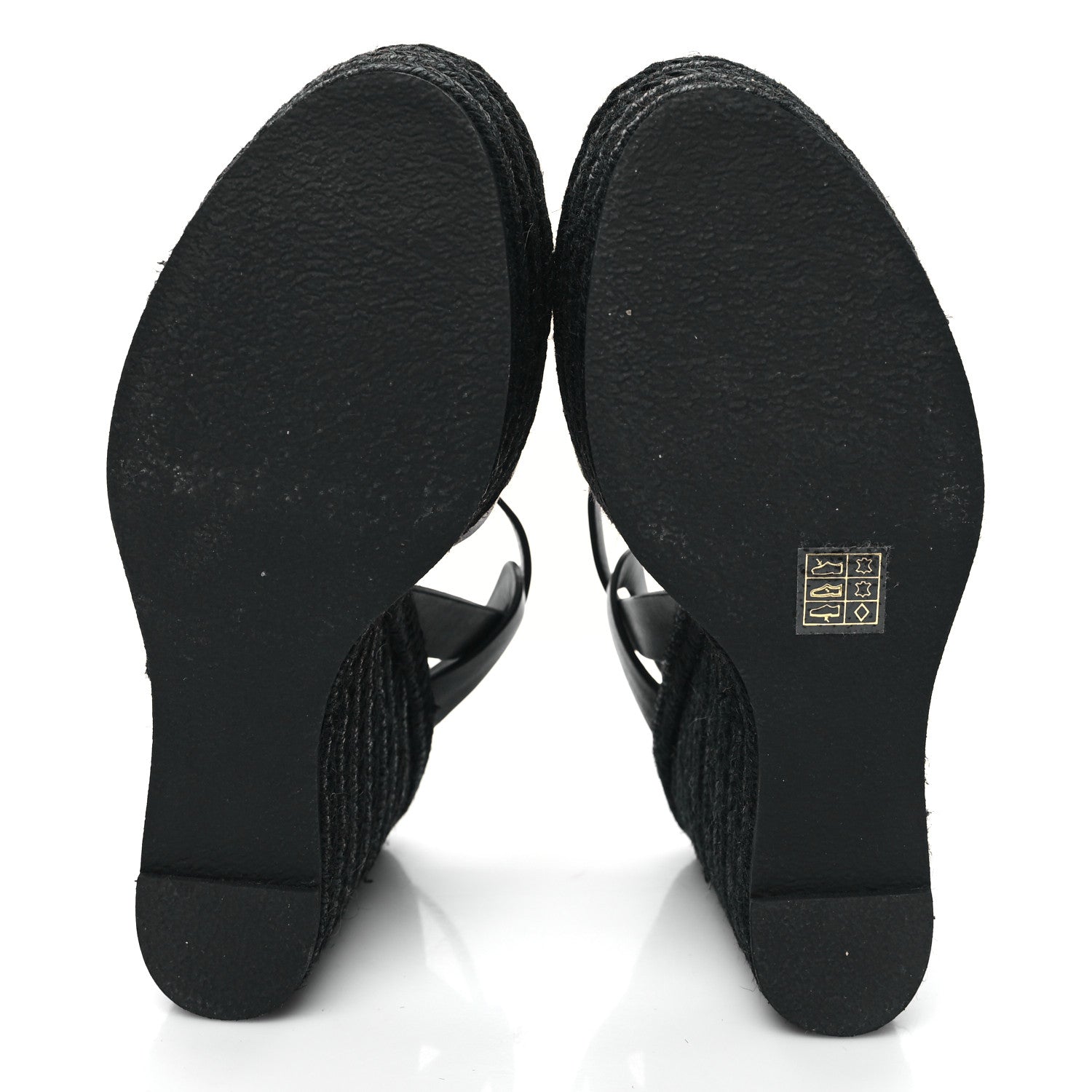 Saint Laurent Calfskin Tribute 95 Platform Espadrille Wedge Sandals 39 Black 5 of 8