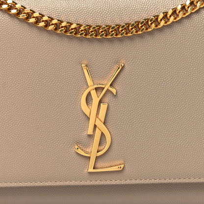 Saint Laurent Grain De Poudre Medium Monogram Kate Satchel Dark Beige 7 of 9