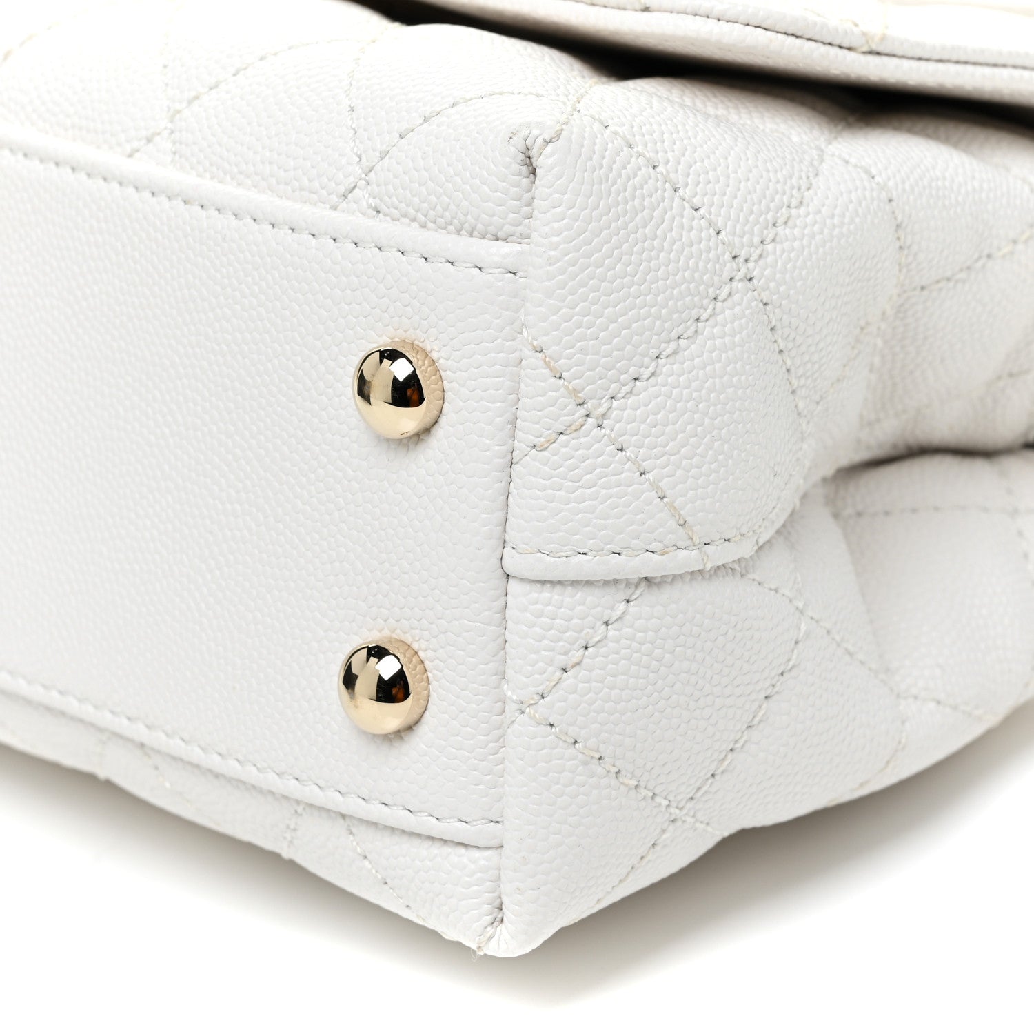 Chanel Caviar Quilted Extra Mini Coco Handle Flap White 10 of 12