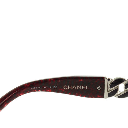 Chanel Acetate Metal Chain Square Sunglasses 5305 Red 4 of 6