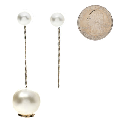 Chanel Pearl CC Chain Drop Earrings Gold 2 of 5