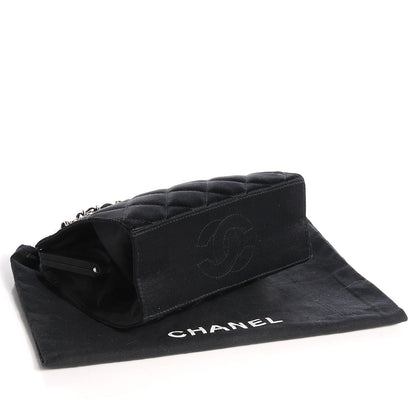 Chanel Satin Quilted CC Kiss Lock Evening Bag Black 4 of 8